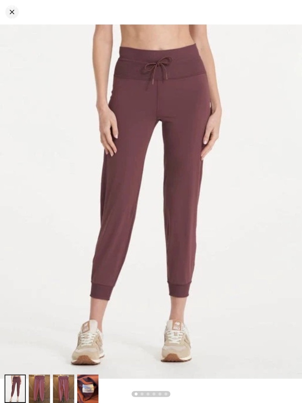 VUORI High-Rise Drawstring Jogger Pants - Deep Mauve